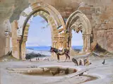 Carl Werner, Ruins in Palermo, 1843, Signature and date lower left.