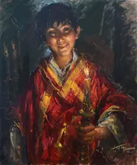 Clemente Tafuri, The candle, 1952, Signature and date lower right. On the back: declaration of authenticity by the author; label of the Artistic