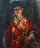 Clemente Tafuri, The candle, 1952, Signature and date lower right. On the back: declaration of authenticity by the author; label of the Artistic
