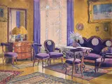 Jeno Eugene Koszkol, Bourgeois interior, Signature lower right.