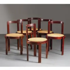 Six Chairs by Alfredo Simonit, WOODEN STRUCTURE SEI SEDIE MODELLO, offered Jul 2026