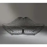 Anacleto Spazzapan, Black Lacquered Metal Sofa Divano