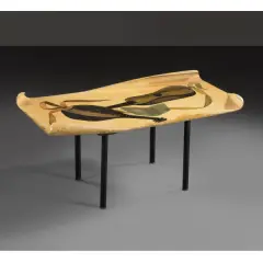 Wood And Metal Low Table Tavolo Basso by Aldo Tura, in legno, offered Jul 2026