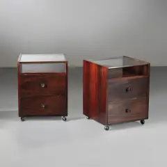 Two by Carlo de Carli, WOODEN BED-SIDE TABLES, offered Jul 2026
