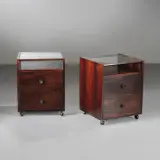 Carlo de Carli, Two, WOODEN BED-SIDE TABLES