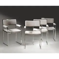 Willy Rizzo, Untitled, FOUR «SQ-BR» CHAIRS