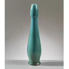 Galileo Chini, Green Ceramic Vase Vaso