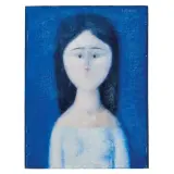 Antonio Bueno, Figure 1960s, oil on hardboard