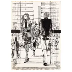Guido Crepax, Lui e lei in città, ink on cardbaord