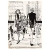 Guido Crepax, Lui e lei in città, ink on cardbaord