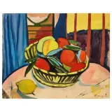 Concetto Maugeri, Still life with lemons, oil on canvas