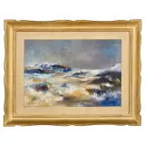 Giovanni Omiccioli, Vallata con neve, mixed media on canvas