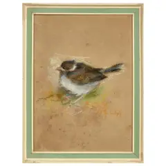 Elica Balla, Uccellino, mixed media on cardboard