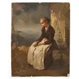 Domenico Induno, Seated Young Woman