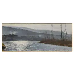 Raffaello Sorbi, River Arno At Girone, oil on panel