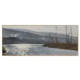 Raffaello Sorbi, River Arno At Girone, oil on panel