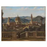 Lorenzo Gelati, A View Of Florence, oil on canvas