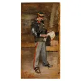 The Junior Officer by Giovanni Fattori, oil on panel, offered Jun 2026