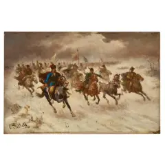 The Charge Of The Cossacks by Adolf Baumgartner-Stoiloff, oil on canvas, offered Jun 2026