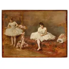Tito Lessi, Dancers, oil on panel