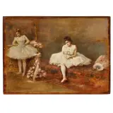 Tito Lessi, Dancers, oil on panel