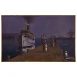 Llewelyn Lloyd, Water Bus In Lerici, oil on canvas