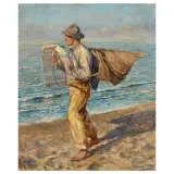 Francesco Fanelli, Clamshell Fisherman, oil on canvas