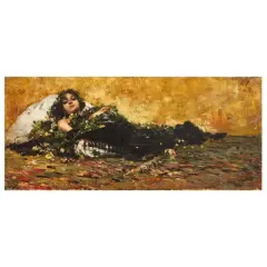 Vincenzo Irolli, A Bed Of Flowers, oil on canvas