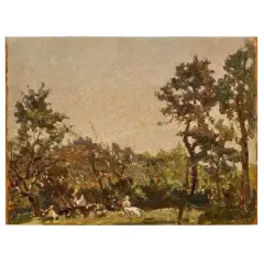 Emma Ciardi, Resting In The Woods, oil on panel