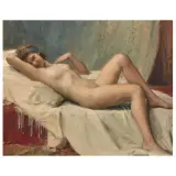 Emmanuel Michel Benner, Reclining Female Nude, oil on canvas