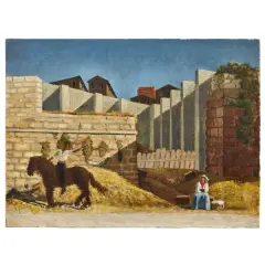 Giovanni Colacicchi, The Walls Of Anagni, oil on canvas