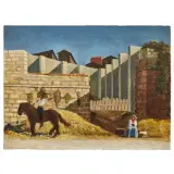 Giovanni Colacicchi, The Walls Of Anagni, oil on canvas