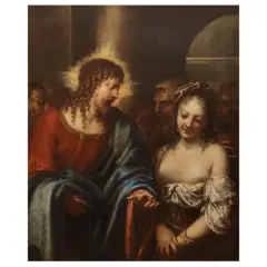 Christ And The Adulteress by Pietro Liberi, oil on canvas, offered May 2026