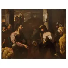 Luca Giordano, Christ And The Adulteress, oil on canvas