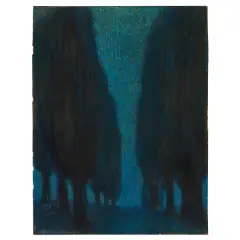 Ubaldo Oppi, Cipressi di sera (Notturno) 1909