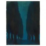 Ubaldo Oppi, Cipressi di sera (Notturno) 1909