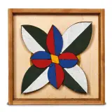 Mario Ceroli, Flower 2010 painted, wood assemblage