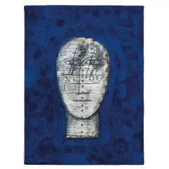 Testa 12 2008 by Mimmo Paladino, mixed media on canvas, offered May 2026