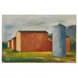 Ottone Rosai, Silos in Pianura c.1955, oil on canvas