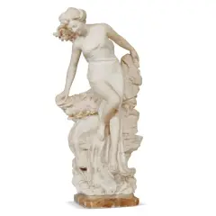 Ildebrando Bastiani, Female Figure, white marble depicting a nymph