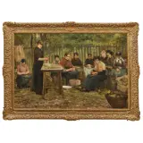 Nicolas Van den Eeden, Pea Shellers 1886, oil on canvas