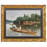 Maurice Poirson, Rowing Club, oil on canvas