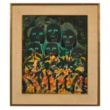 Emma Reyes, Figures, tempera on board