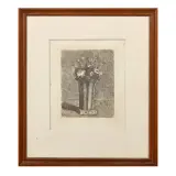 Giorgio Morandi, Vaso a strisce con fiori 1924, etching