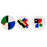 Set of three plates 1968 ca. glazed by Sonia Delaunay, offered Mar 2026