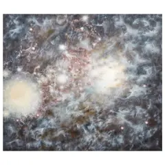 Athos Ongaro, Belgrado 2001, mixed media on canvas