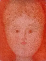 Antonio Bueno, Volto di donna, oil on plywood