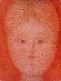 Antonio Bueno, Volto di donna, oil on plywood