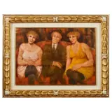 Remo Squillantini, Salotto, oil on panel