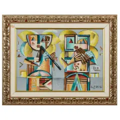 Ibrahim Kodra, Untitled, mixed media on cardboard